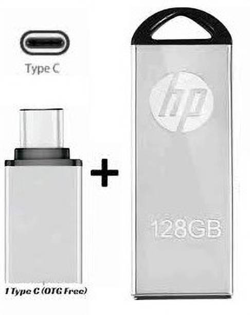 HP V220w Metal high speed 128 GB OTG Drive Compatible with Laptop, Mobile USB 2.0, USB 3.0 Metal Case