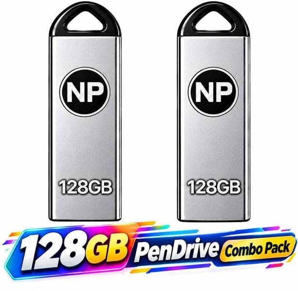 NP 128GB+128GB PenDrive Premium Quality COMBO 128 GB OTG Drive Compatible with Audio Player, Desktop Computer, Gaming Console, Laptop, Mobile, Tablet, Television USB 2.0 Metal Case