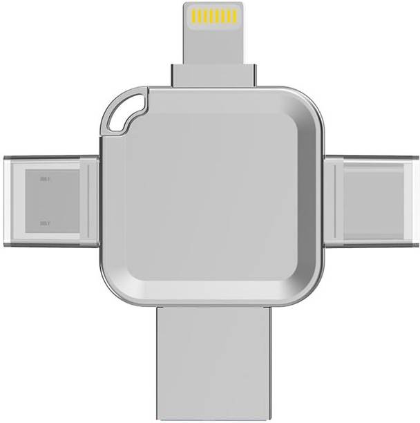 UNIGEN UniDrive 128GB 4-in-1 USB Flash Drive, Photo Memory Stick for iPhone 128 GB OTG Drive Compatible with Desktop Computer, Laptop, Mobile, Netbook, Tablet, Television Lightning, USB 3.0 Metal Case