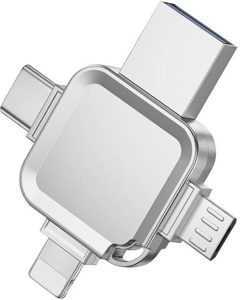 UNIGEN UniDrive 64GB 4-in-1 USB Flash Drive Memory Lightning Port 64 GB OTG Drive Compatible with Desktop Computer, Laptop, Mobile, Netbook, Tablet, Television Lightning, USB 3.0 Metal Case