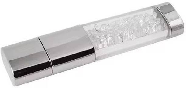 sippytales Transparent White Diamond Crystal Shape Premium USB Flash Drives 4 GB Pen Drive Compatible with Desktop Computer, Television, Laptop USB 2.0 Plastic Case