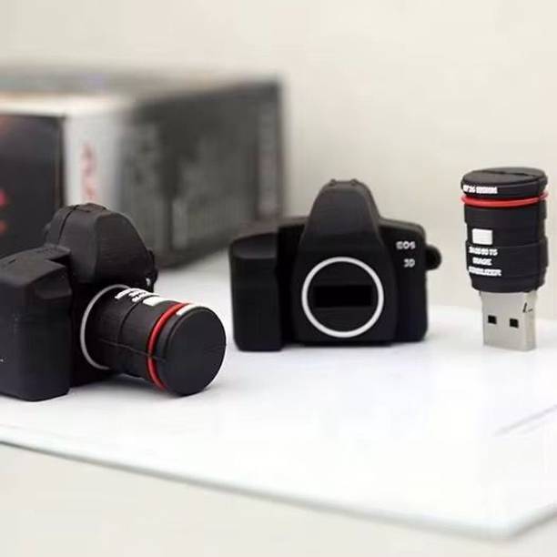 Techbae Camera Shape Pen Drive for Gifting 32 GB Pen Drive Compatible with Laptop, Television, Desktop Computer USB 2.0 Rubber Case