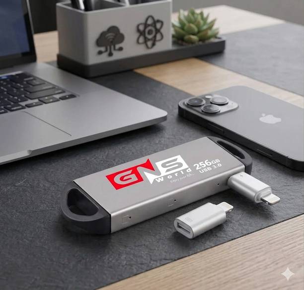 GNS World g54-256+ip otg 256 GB Pen Drive Compatible with Audio Player, Desktop Computer, Gaming Console, Laptop USB 3.0, USB 2.0 Metal Case