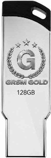 GRSM GOLD GR V236W 128 GB Pen Drive Compatible with Audio Player, Desktop Computer, Gaming Console, Laptop, Mobile, Tablet USB 2.0, USB 3.0 Metal Case