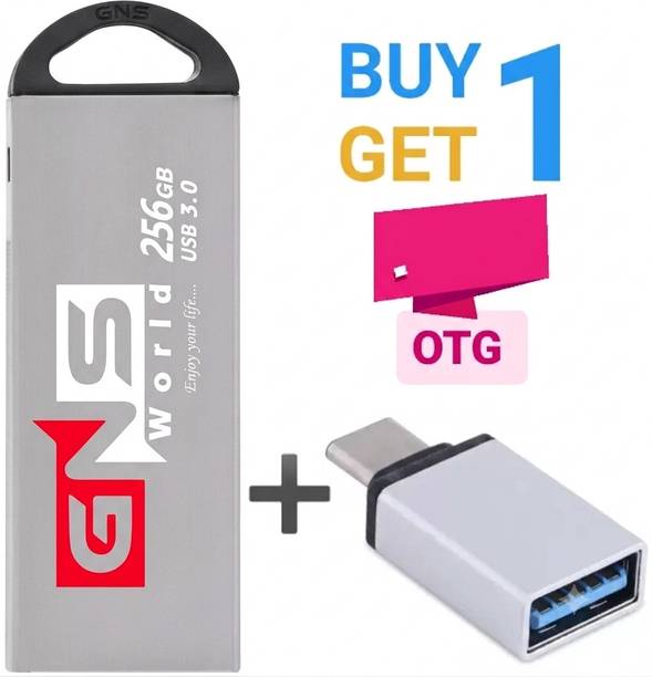 GNS World G54-256GB -OTG 256 GB Pen Drive Compatible with Audio Player, Desktop Computer, Gaming Console, Laptop, Mobile, Netbook, Tablet, Television USB 3.0 Metal Case