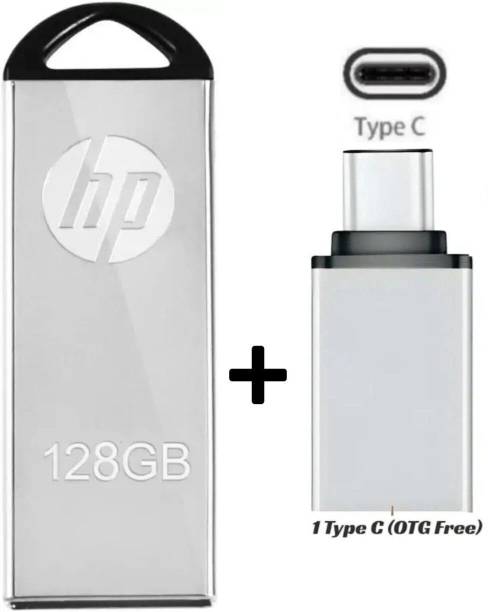 HP v220m 128 GB Pen Drive Compatible with Audio Player, Laptop, Gaming Console, Mobile, Tablet USB 2.0 Metal Case