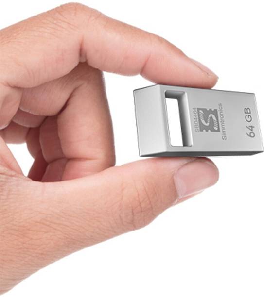 Simmtronics USB Teeny Flash Drive with Metal Body 64 GB Pen Drive Compatible with Laptop USB 2.0 Metal Case