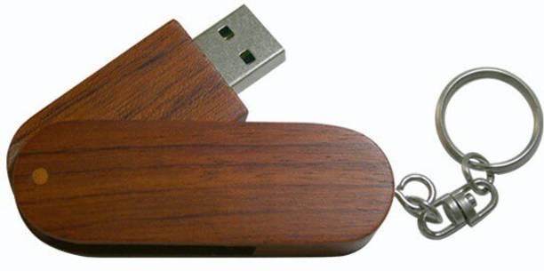 Eshop Swivel Wooden USB Flash Drive 4 GB Pen Drive Compatible with Netbook, Desktop Computer, Tablet, Audio Player, Television, Laptop USB 2.0 Wood Case