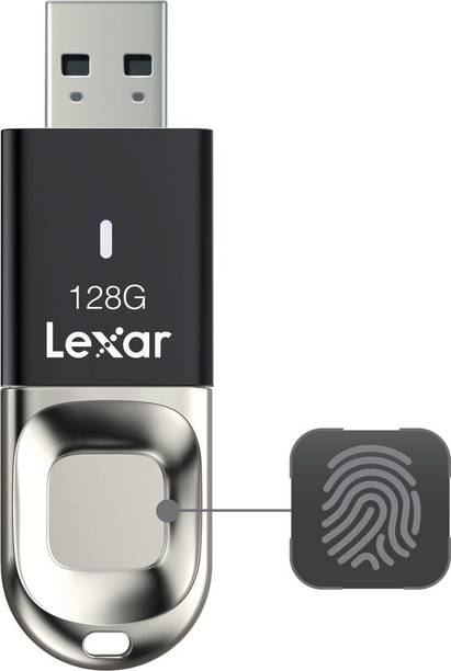 Lexar Fingerprint F35 Pro 128GB USB 3.1 Gen 1 Flash Drive (400MB/s Read) 128 GB Pen Drive Compatible with Laptop USB 3.1 Metal Case