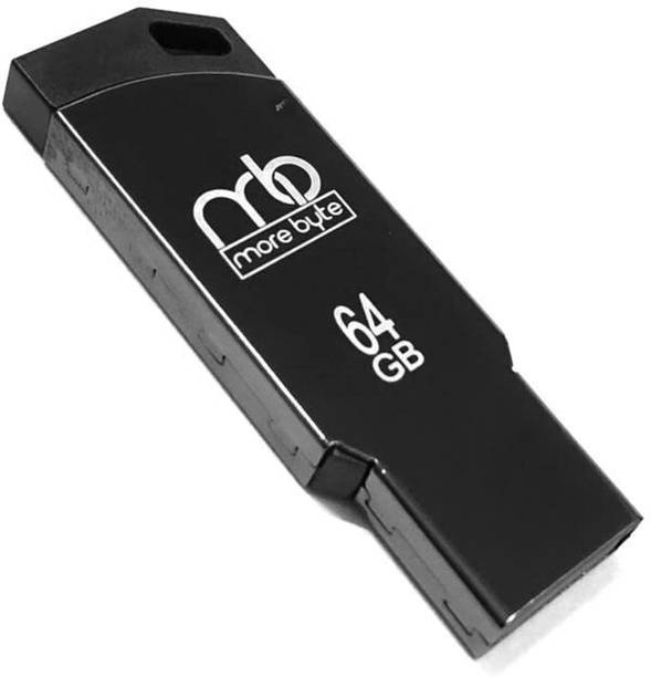 MOREBYTE 64gb 2.0 USB Pen Drive/Flash Drive with Metal Body External Storage Device 64 GB Pen Drive Compatible with Desktop Computer, Laptop, Television, Audio Player USB 2.0 Metal Case