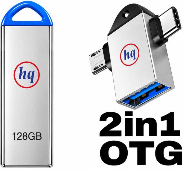 Hq 128GB Pendrive 128 GB Pen Drive Compatible with Mobile, Laptop, Tablet, Audio Player, Desktop Computer USB 3.0, USB 2.0 Metal Case