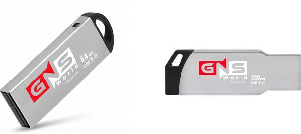 GNS World GNSG-55 128GB 128 GB Pen Drive Compatible with Netbook, Audio Player, Desktop Computer, Laptop USB 2.0, USB 3.0 Metal Case