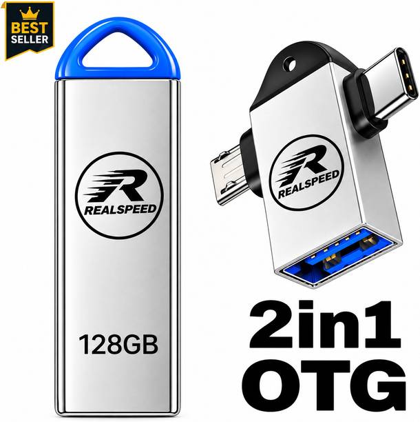 Realspeed R250G 128 GB Pen Drive Compatible with Audio Player, Desktop Computer, Gaming Console, Laptop, Mobile, Netbook, Tablet Lightning, USB 2.0, USB 3.0 Metal Case