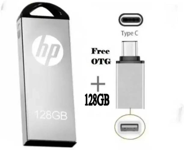 HP 128GB Pendrive Type C OTG FREE 128 GB Pen Drive Compatible with Audio Player, Desktop Computer, Gaming Console, Laptop, Mobile, Netbook, Tablet, Television USB 2.0 Metal Case