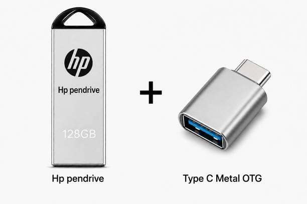 Hppendrive V220G 128 GB Pen Drive Compatible with Desktop Computer, Audio Player, Gaming Console, Laptop, Mobile, Netbook, Tablet USB 2.0 Metal Case