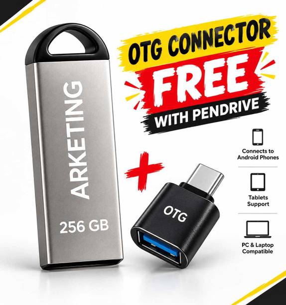 ARKETING ARK-USB256-007 256 GB Pen Drive Compatible with Audio Player, Desktop Computer, Gaming Console, Laptop, Mobile, Netbook, Tablet, Television USB 2.0, USB 3.0 Metal Case