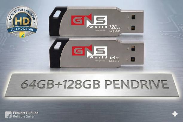 GNS World G55-64+128GB 128 GB Pen Drive Compatible with Audio Player, Desktop Computer, Laptop, Gaming Console USB 2.0 Metal Case