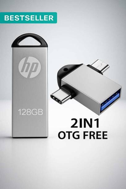 HP PENDRIVE 128 GB WITH TYEP C OTG 128 GB Pen Drive Compatible with Audio Player, Desktop Computer, Gaming Console, Laptop, Mobile, Tablet USB 2.0 Metal Case