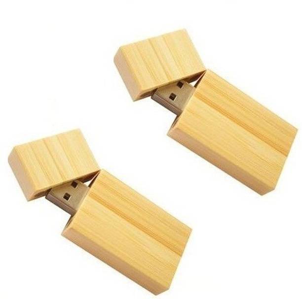 KBR PRODUCT 1+1 combo innovative wooden rectangle shape USB 2.0 data storage device 32 GB Pen Drive Compatible with Gaming Console, Desktop Computer, Audio Player, Television, Laptop USB 2.0 Plastic Case
