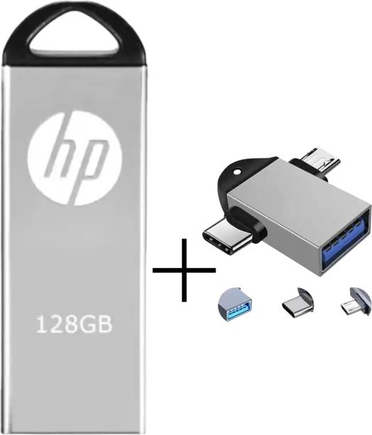 HP Flash Drive 128GB PenDrive Pendrive PENDRIVE 128 GB 128 GB Pen Drive Compatible with Audio Player, Desktop Computer, Gaming Console, Laptop, Mobile, Tablet USB 3.0 Metal Case