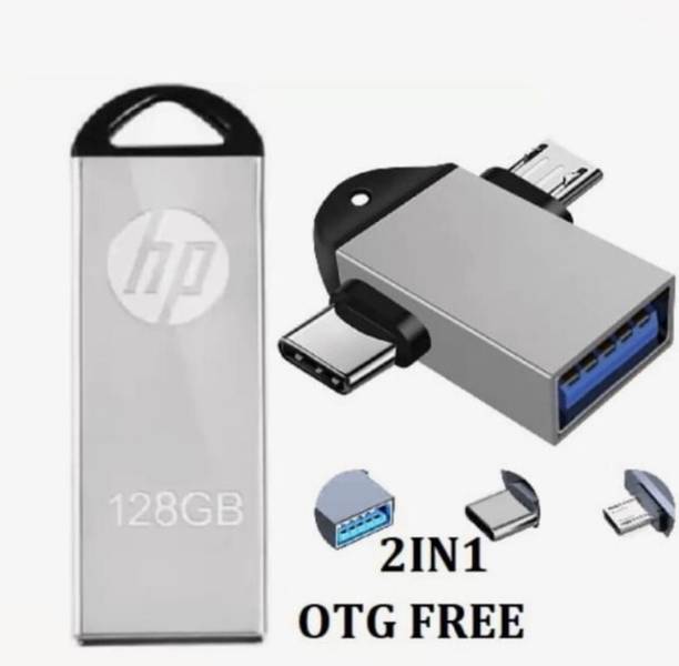 HP 128GB PENDRIVE V220w 2IN1 OTG FREE 128 GB Pen Drive