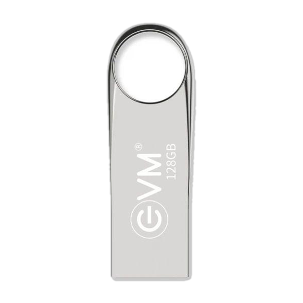 EVM EnVault USB 2.0 Flash Drive-High Performance 128 GB Pen Drive Compatible with Desktop Computer, Laptop, Television, Audio Player, Mobile USB 2.0 Metal Case