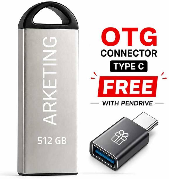 ARKETING ARK-512-PD-031 512 GB Pen Drive Compatible with Audio Player, Desktop Computer, Gaming Console, Laptop, Mobile, Netbook, Tablet, Television USB 2.0, USB 3.0 Metal Case