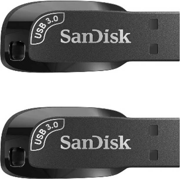 SanDisk Combo pack (2) Ultra Shift USB Flash Drive USB 3.0, 100MB/s R, 32 GB Pen Drive Compatible with Audio Player, Desktop Computer, Laptop, Mobile, Television USB 3.0 Plastic Case