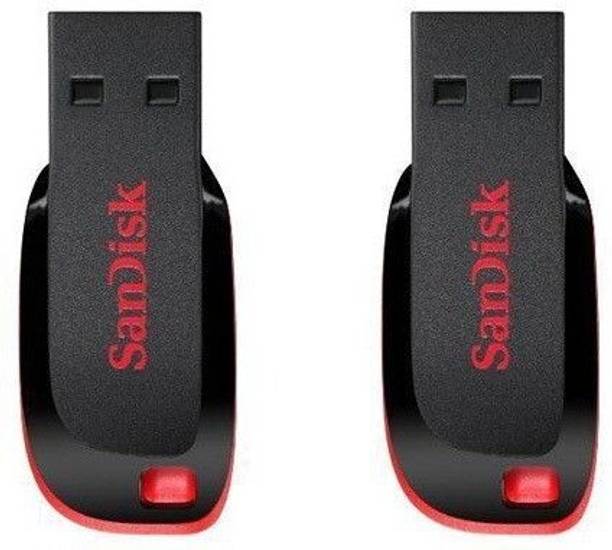 SanDisk SDSDQM-008G-B35 Cruzer Blade 2Pcs Combo 64 GB Pen Drive Compatible with Laptop USB 2.0 Plastic Case