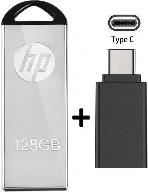 HP V220L 128GB C OTG 128 GB Pen Drive Compatible with Audio Player, Desktop Computer, Gaming Console, Television, Netbook USB 3.0 Metal Case