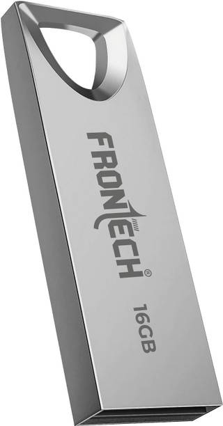 Frontech Pen Drive – Ultra-Fast 20 MB/s Flash Drive with Keychain Loop, 16 GB Pen Drive Compatible with Laptop, Desktop Computer USB 2.0 Metal Case
