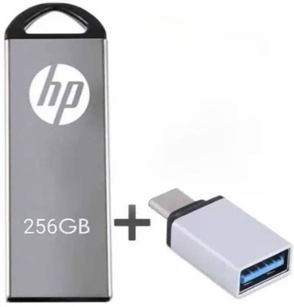 HP MTL V220W 256 GB Pen Drive Compatible with Laptop, Netbook, Mobile, Audio Player, Desktop Computer, Television USB 2.0, USB 3.0 Metal Case