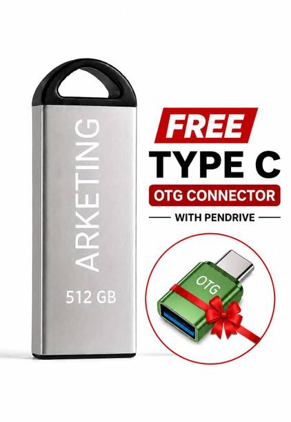 ARKETING ARK-512-PD-038 512 GB Pen Drive Compatible with Audio Player, Desktop Computer, Gaming Console, Laptop, Mobile, Netbook, Tablet, Television USB 2.0, USB 3.0 Metal Case