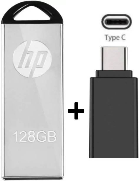 HP v220m 128 GB Pen Drive Compatible with Audio Player, Desktop Computer, Laptop, Netbook, Tablet USB 2.0 Metal Case