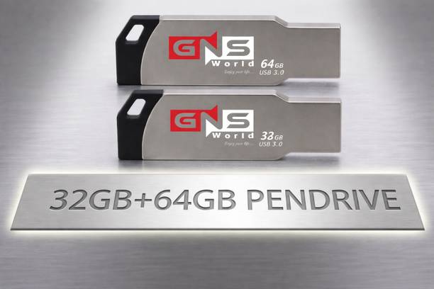 GNS World G-55-32-64-G55 32 GB Pen Drive Compatible with Audio Player, Desktop Computer, Gaming Console, Laptop USB 2.0, USB 3.0 Metal Case