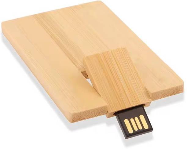 Techbae CARD SHAPE WOODEN 16 GB Pen Drive Compatible with Audio Player, Desktop Computer, Television, Laptop USB 2.0 Wood Case