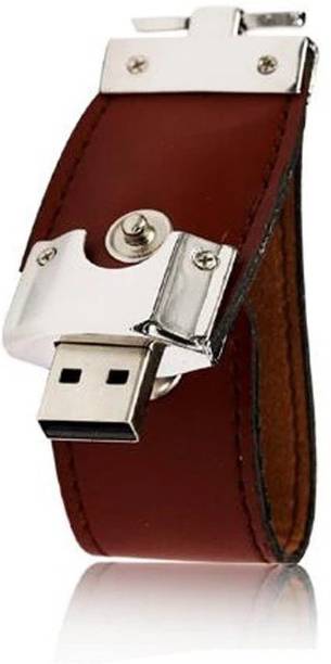 Nexshop Leather cum Metal 2 in 1 Multiuse Hook button usb & Keychain 32 Pen Drive Compatible with Laptop, Audio Player, Gaming Console, Tablet, Desktop Computer, Television USB 2.0 Metal Case