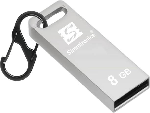 Simmtronics Ultra Speed USB 2.0 8GB Flash Drive Metal Body With Anti Lost Hook 8 GB Pen Drive