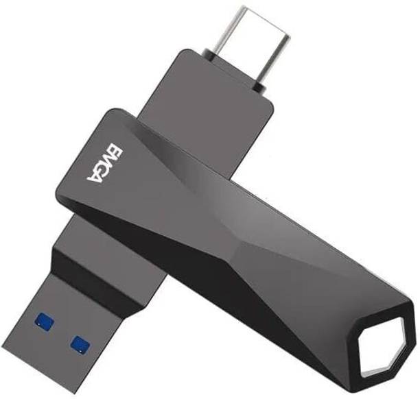 EMGA Delivering Innovation Dual Drive PRO Series Ultra Fast OTG USB 3.2 Gen2 Type A & C -64gb 64 GB Pen Drive Compatible with Laptop, Mobile, Desktop Computer, Television USB 3.2 Metal Case
