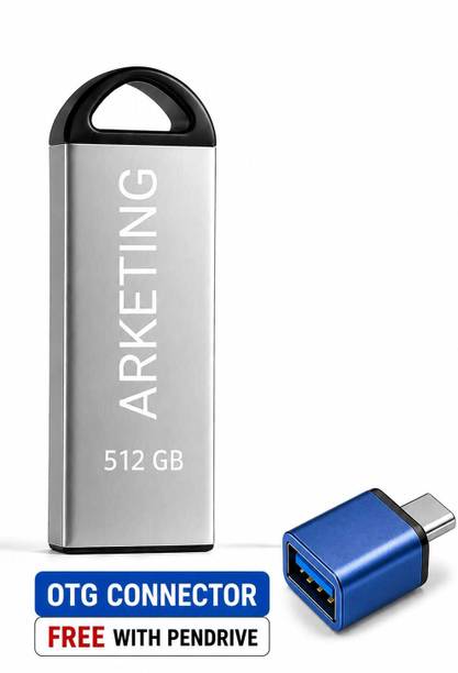 ARKETING ARK-512-PD-004 512 GB Pen Drive Compatible with Audio Player, Desktop Computer, Gaming Console, Laptop, Mobile, Netbook, Tablet, Television USB 2.0, USB 3.0 Metal Case