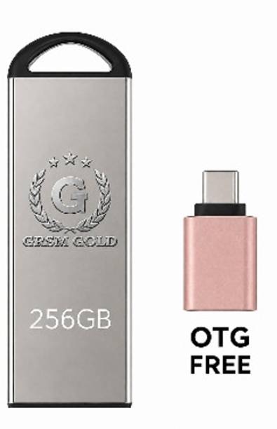 GRSM GOLD GR 256 GB Pen Drive Compatible with Audio Player, Desktop Computer, Gaming Console, Laptop, Mobile USB 2.0, USB 3.0 Metal Case