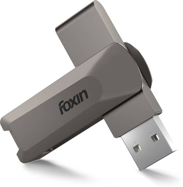 Foxin TURBO 64 GB Pen Drive Compatible with Desktop Computer, Laptop, Gaming Console, Laptop USB 3.2 Metal Case