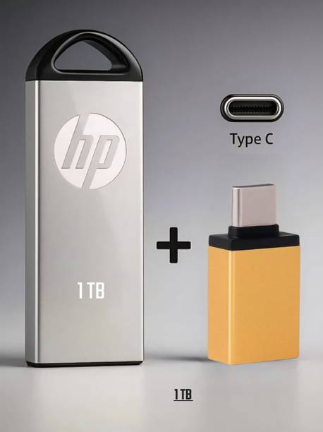 HP rs V220 1 TB Pen Drive Compatible with Laptop, Gaming Console, Audio Player, Tablet, Mobile USB 3.0, USB 2.0 Metal Case