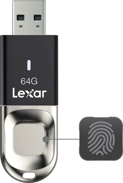 Lexar FingerPrint F35 Pro 64GB USB 3.1 Gen 1 Flash Drive (300MB/s Read) 64 GB Pen Drive Compatible with Laptop USB 3.1 Metal Case