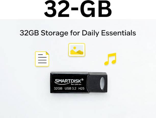SMART DISK 3.2 Classic Plastic 32 GB Pen Drive Compatible with Laptop, Desktop Computer, Television USB 3.2 Plastic Case