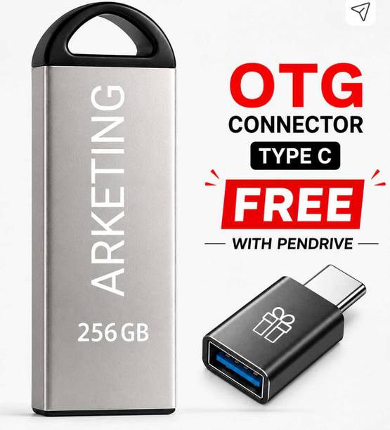 ARKETING ARK-USB256-002 256 GB Pen Drive Compatible with Audio Player, Desktop Computer, Gaming Console, Laptop, Mobile, Netbook, Tablet, Television USB 2.0, USB 3.0 Metal Case