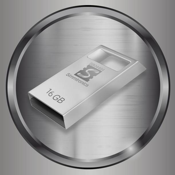Simmtronics USB Teeny Flash Drive with Metal Body 16 GB Pen Drive Compatible with Laptop USB 2.0 Metal Case