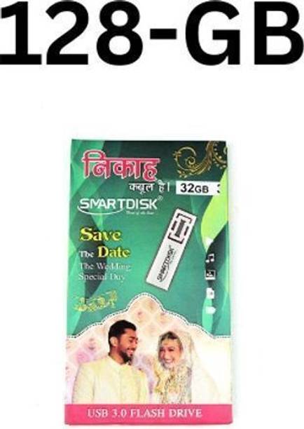 SMART DISK Nikah Special USB 3.0 128 GB Pen Drive Compatible with Laptop, Desktop Computer, Television USB 3.0 Metal Case