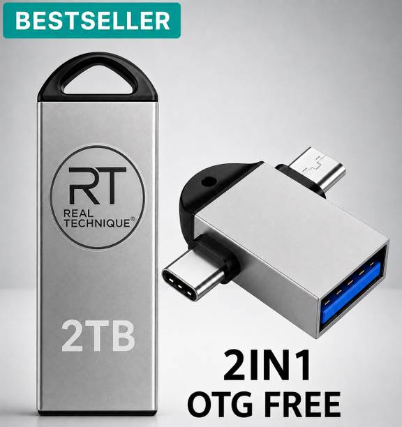 REAL TECHNIQUE V224R 2 TB Pen Drive Compatible with Audio Player, Desktop Computer, Gaming Console, Laptop, Mobile, Netbook, Tablet, Television USB 2.0, USB 3.0 Metal Case