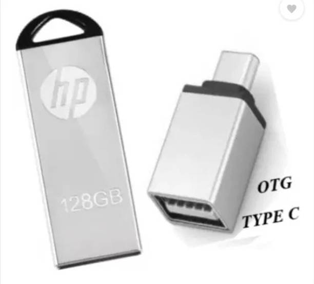 HP v220w 128 GB Pen Drive Compatible with Audio Player, Laptop, Mobile, Tablet USB 2.0 Metal, Metal Case